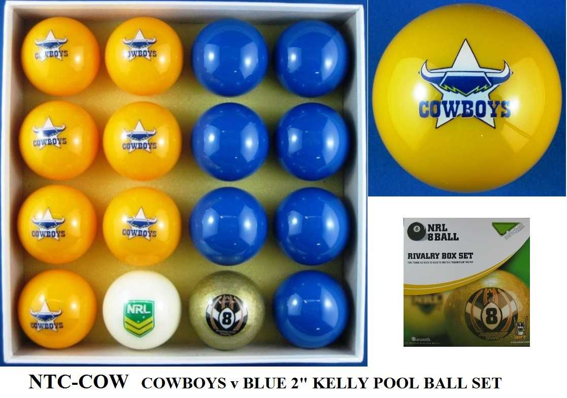 2' ARAMITH KELLY POOL BALL SET - COWBOYS v BLUE