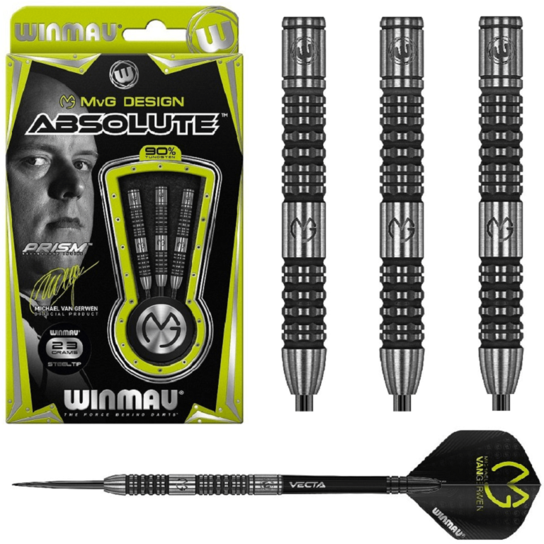 WINMAU MVG ABSOLUTE 90% TUNGSTEN DARTS - 22, 23 & 24GM - Swiftflyte Online