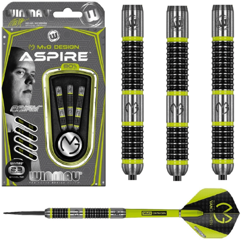 WINMAU MVG ASPIRE 80% TUNGSTEN DARTS - 21, 22, 23, 24, 25 & 26GM ...