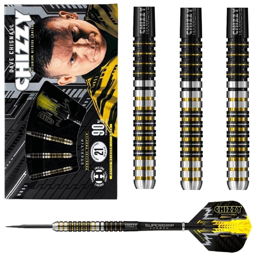 HARROWS DAVE CHISNALL 'CHIZZY' 90% TUNGSTEN DARTS – 22, 24 & 26gm ...